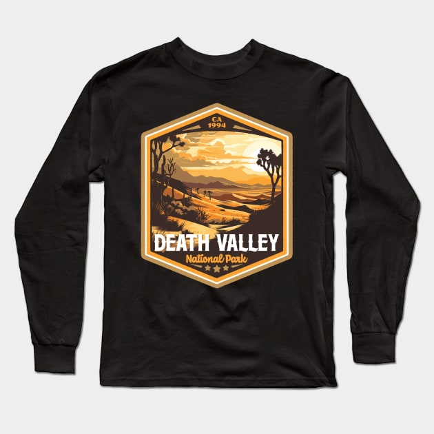 Death Valley National Park Vintage Outdoor Badge Long Sleeve T-Shirt by GIANTSTEPDESIGN